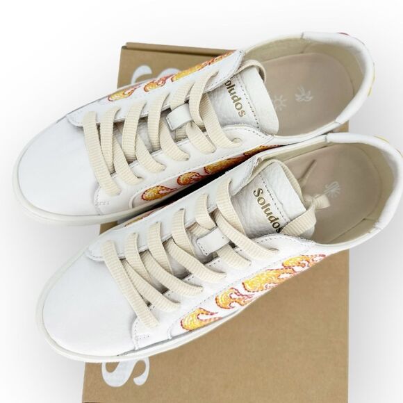 SOLUDOS Women’s Ibiza Platform Sneaker Hot Stuff Embroidered Sneaker NIB size 8 - Picture 6 of 10